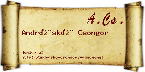 Andráskó Csongor névjegykártya